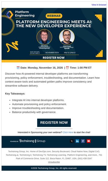 AI-Powered Internal Developer Platforms - email from DevOps.com