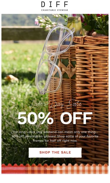50% Off The Hottest Glasses  🔥 - email from DIFF Eyewear
