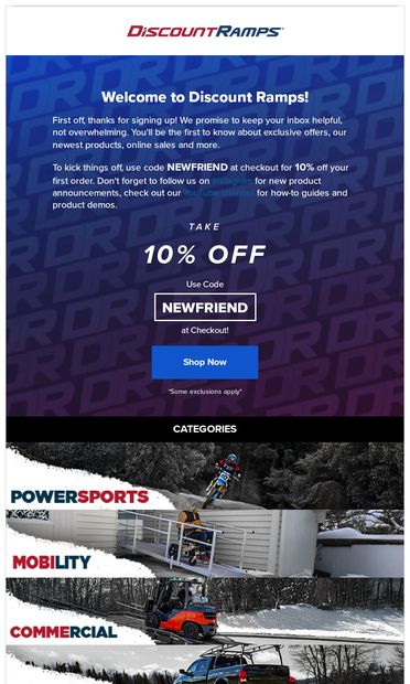 Welcome to Discount Ramps!  🎉 - email from Discount Ramps