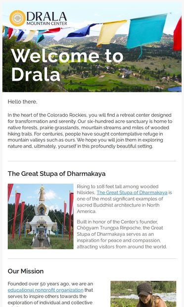 Welcome to Drala and Special Gift - email from Drala Mountain Center