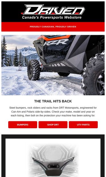 Armour Up Your Side-By-Side - email from Driven