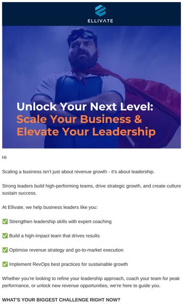 Unlock Your Next Level - email from Ellivate Consulting