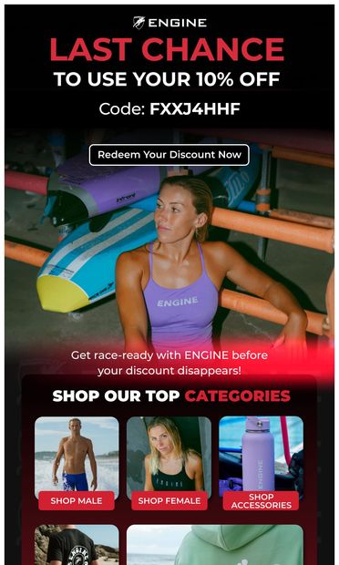 LAST CHANCE: 10% OFF - email from Engine