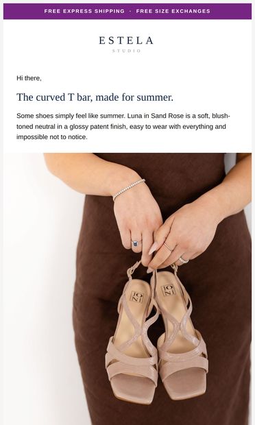 Luna in Sand Rose is here - email from Estela