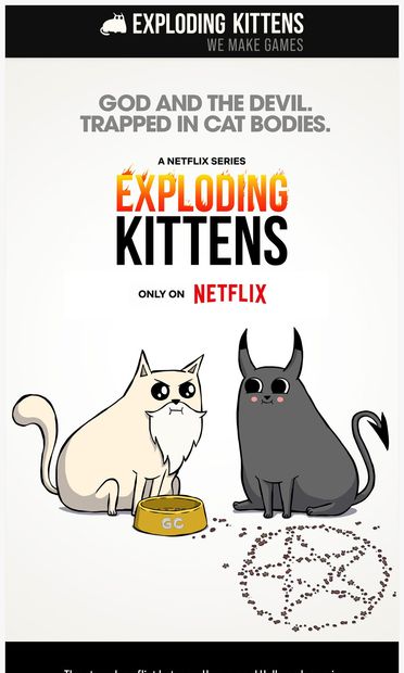 Binge on Exploding Kittens 💥 - email from Exploding Kittens