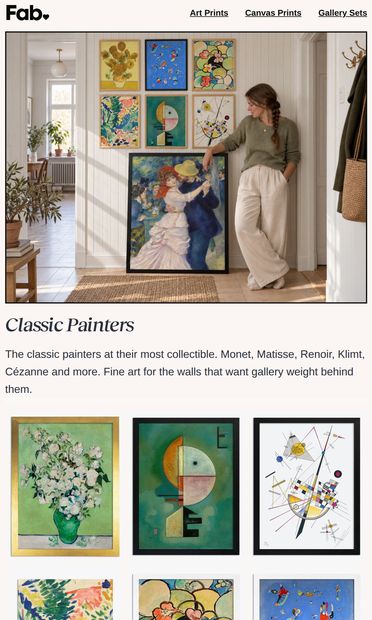 The Art Fair Edit - email from Fab