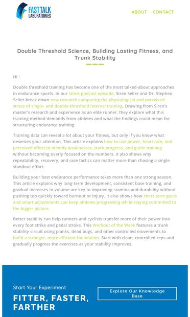 Double Thresholds and Smarter Training Data - email from Fast Talk Labs