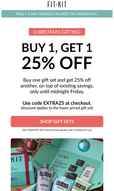 Christmas gifting just got cheaper! - email from Fit Kit Bodycare