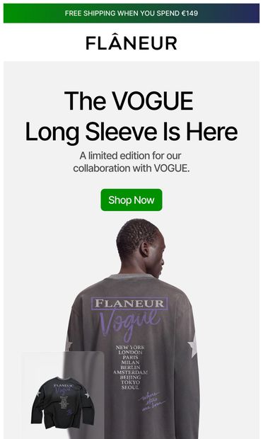 New in: the VOGUE long sleeve - email from Flâneur