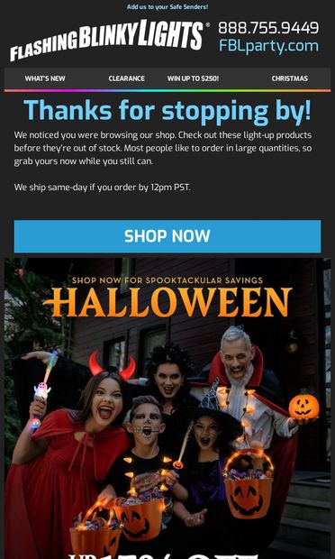 Did you see something you liked? - email from Flashing Blinky Lights