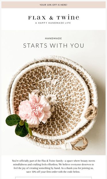 Let’s Make Something Beautiful - email from Flax & Twine