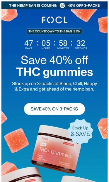 Save 40% On 3-Packs  ‼️  The Ban is coming - email from FOCL