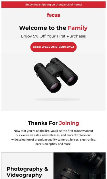 Welcome to Focus Camera  📸  It's time to save - email from Focus Camera
