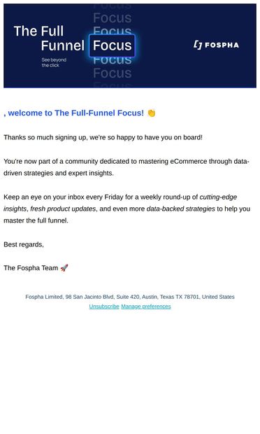 , you're in! 🙌🏼 - email from Fospha