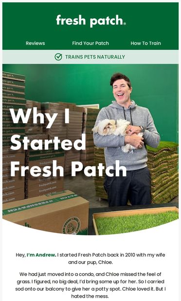 Nice to meet you, I'm Andrew  👋 - email from Fresh Patch