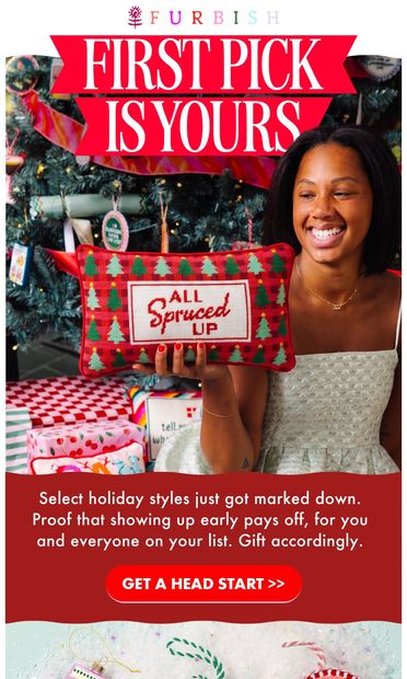 A sneak peek at holiday markdowns ✨🎄 - email from Furbish Studio