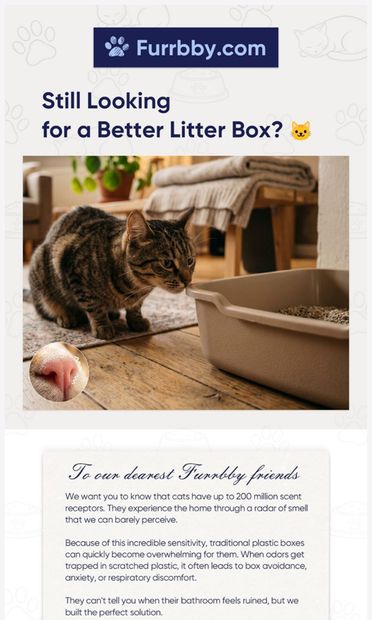 Did you know your cat's nose is 14x more sensitive than yours? 🐱 - email from Furrbby