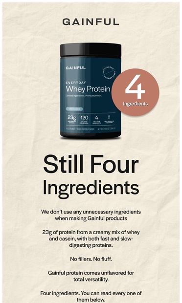 Flip your protein tub over 👀 - email from Gainful