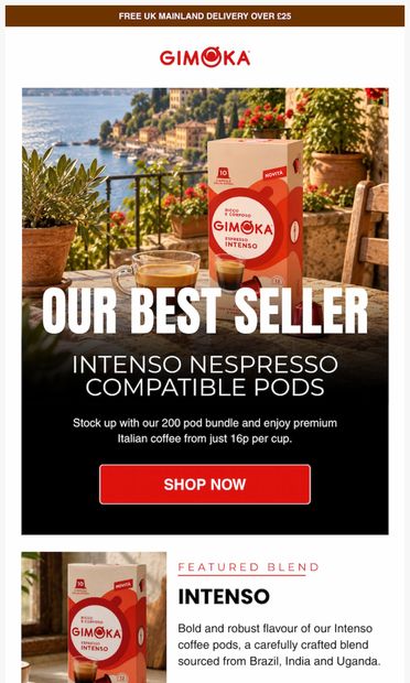 Our Best-Selling Coffee, Just 16p a Cup - email from GimokaCoffeeUK