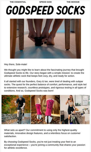 The Story Behind Your Favorite Godspeed Socks 🧦 - email from Godspeed Socks