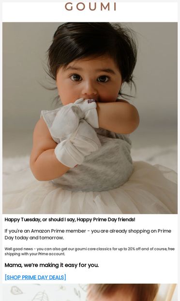 Goumi deals on Prime Day! - email from goumikids