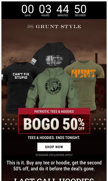 Last chance to double up - email from Grunt Style