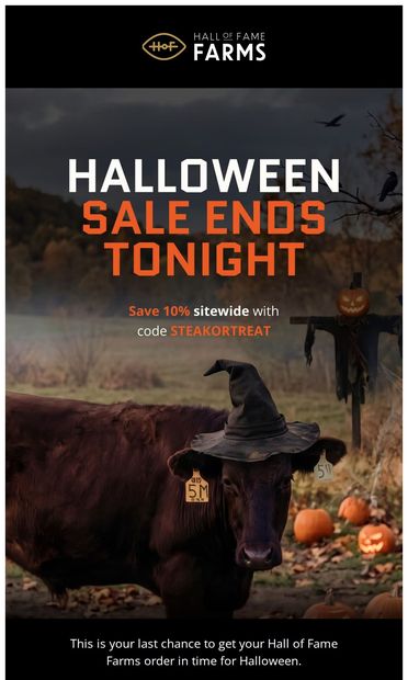 ENDS TONIGHT: 10% Off Sitewide 🎃 - email from Hall of Fame Farms
