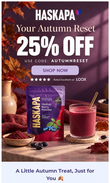 25% Off All Haskapa  Products!⏳ - email from Haskapa