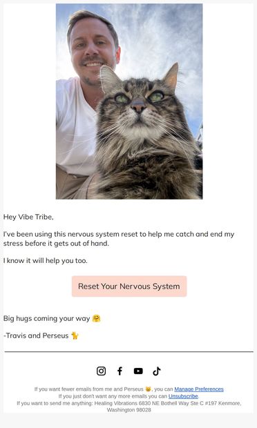 Focus your energy here - email from Healing Vibrations