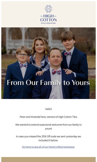 Stand out with your style, like this... - email from High Cotton Ties