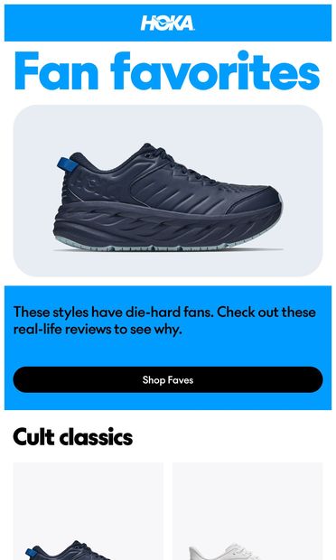 Customer faves - email from HOKA
