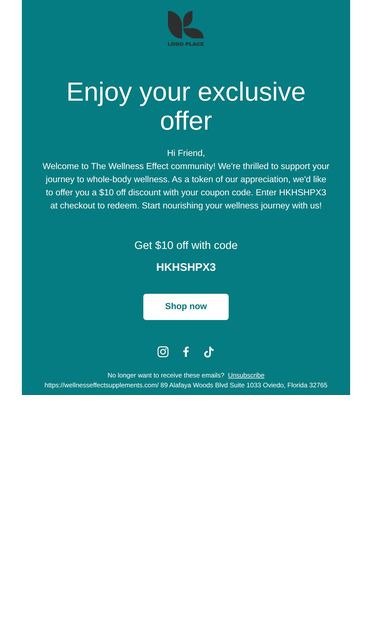 Get your exclusive offer today. - email from https://wellnesseffectsupplements.com/