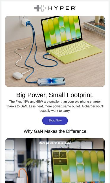 New: Big Power, Smaller Footprint  ⚡. - email from HYPER