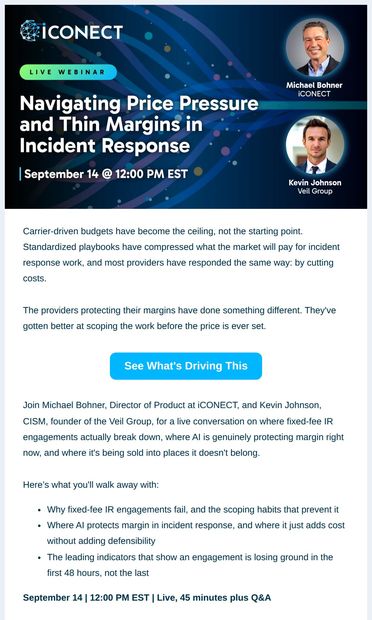 IR Margin Pressure Is Rising. What Can You Do About It? - email from iCONECT