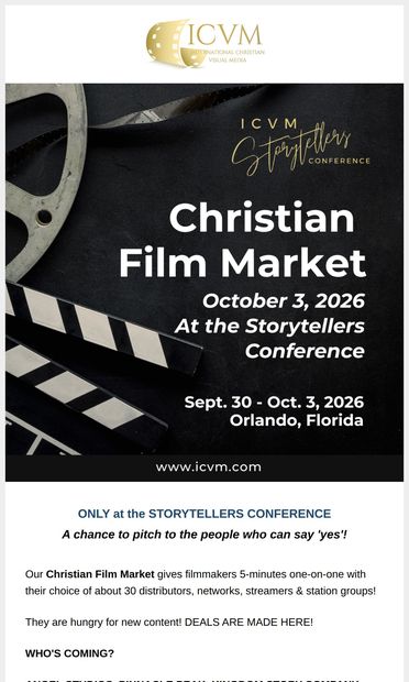 FILMMAKERS: 30 Distributors Want Your Finished Films, TV Shows, &
 Docs! - email from ICVM