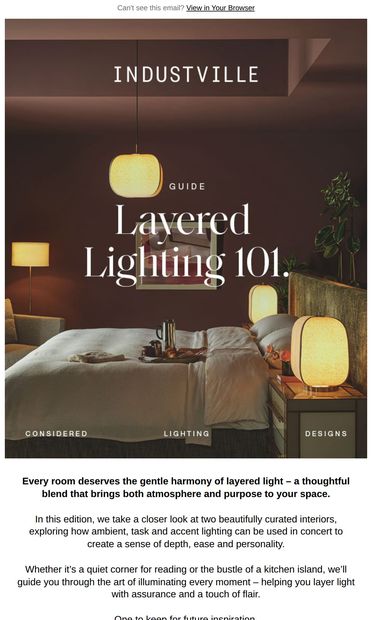 How to Layer Lighting Like a Designer - email from Industville