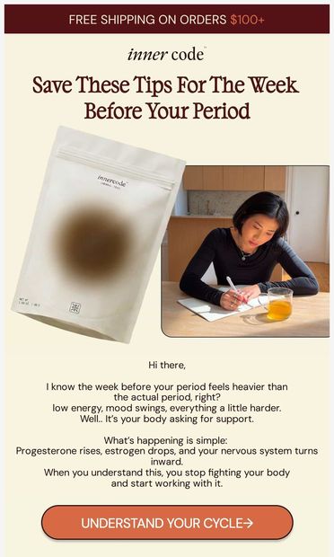 6 Tips For Your Luteal Phase - email from Inner Code