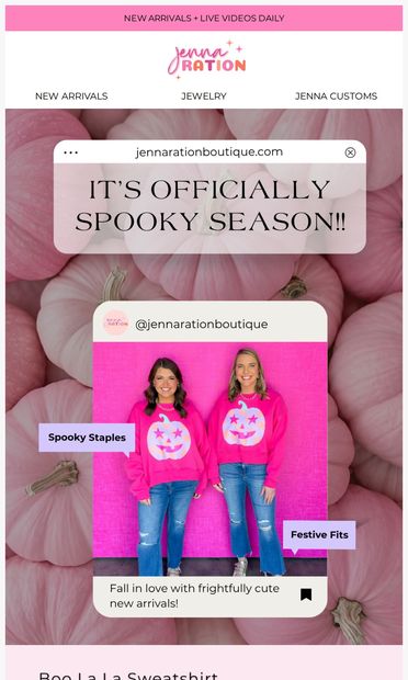 It’s officially SpOoKy season!!🖤 - email from Jennaration Boutique