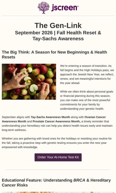The September Edition: A fall health reset - email from jscreen