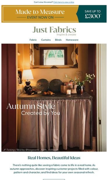 🍂  Autumn Style, Created by You - email from Just Fabrics