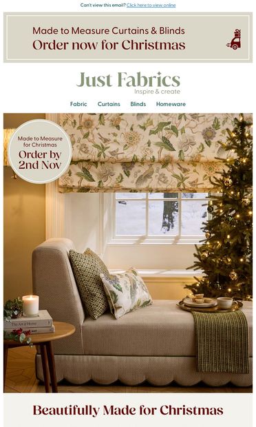 Beautifully Made for Christmas  🎄 - email from Just Fabrics