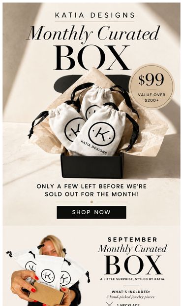 Did you see this month's styling box? 📦 - email from Katia Designs