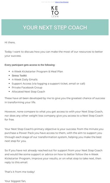 Daily Emails | How to utilize the resources we provided - email from KetoLean
