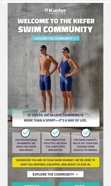 More Than Swim Gear - email from Kiefer Aquatics