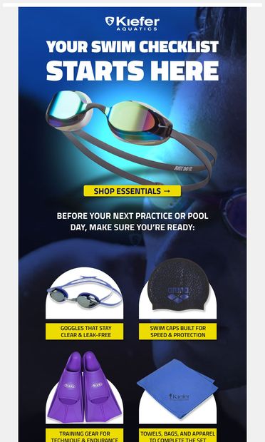 Don’t Forget the Essentials - email from Kiefer Aquatics