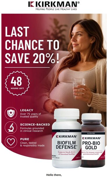 Your 20% Savings Expire Soon! - email from Kirkman