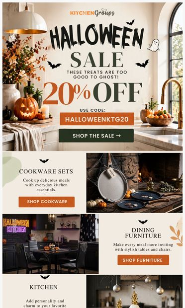 Don't Ghost These Deals! 👻 - email from Kitchen Groups