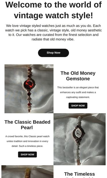 Our best sellers ✨Journey through the timeless character of our vintage watches. - email from Kora Kollective