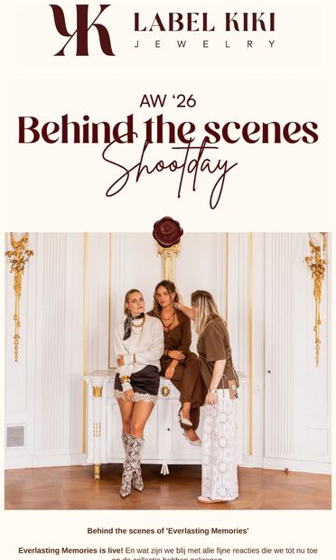Behind the scenes of our shoot 📸♥️ - email from Label Kiki
