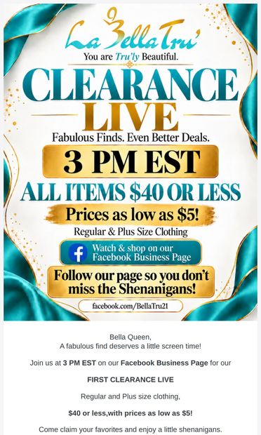 Fabulous Finds. Starting at $5 - email from LaBella Tru'